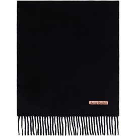 Acne Studios Acne Studios Black Fringed Wool Scarf