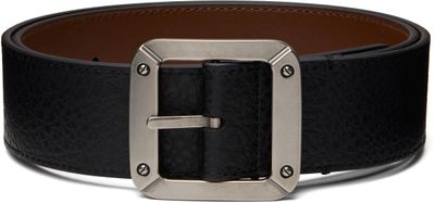 Acne Studios Acne Studios Black Grainy Reversible Belt