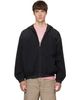 Acne Studios Acne Studios Black Hooded Logo Jacket - 1