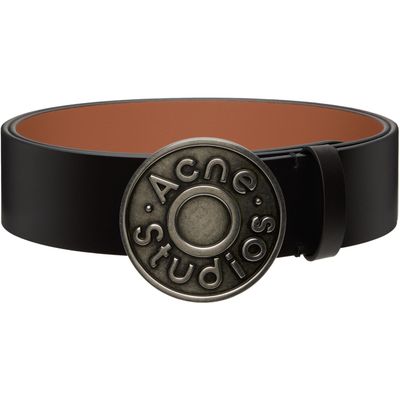 Acne Studios Acne Studios Black Logo Leather Belt