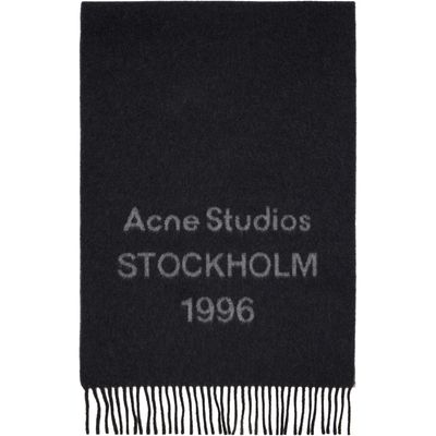 Acne Studios Acne Studios Black Logo Scarf