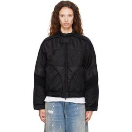 Acne Studios Acne Studios Black Shiny Drill Bomber Jacket