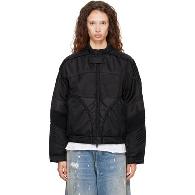 Acne Studios Acne Studios Black Shiny Drill Bomber Jacket