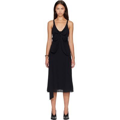 Acne Studios Acne Studios Black Silk Bow Midi Dress