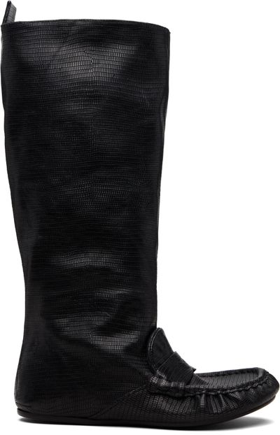 Acne Studios Acne Studios Black Slouch Saddle Tall Boots