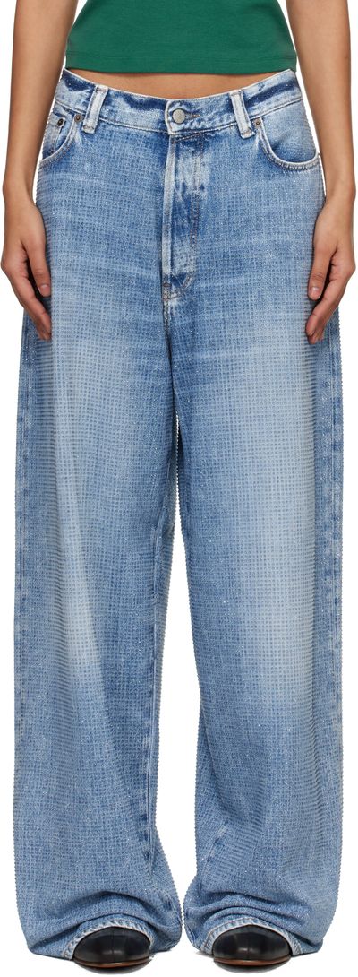 Acne Studios Acne Studios Blue 2023 Loose Rhinestone Jeans