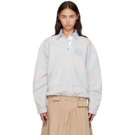 Acne Studios Acne Studios Blue & Gray Striped Polo