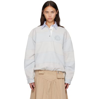 Acne Studios Acne Studios Blue & Gray Striped Polo