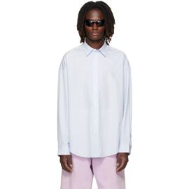 Acne Studios Acne Studios Blue Button-Up Logo Shirt