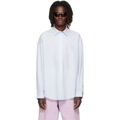 Acne Studios Acne Studios Blue Button-Up Logo Shirt