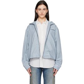 Acne Studios Acne Studios Blue Hooded Check Jacket