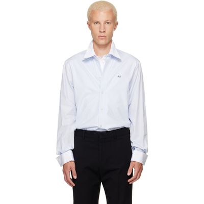 Acne Studios Acne Studios Blue Layered Poplin Button-Up Shirt