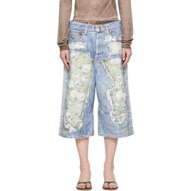 Acne Studios Acne Studios Blue Trompe-l’Oeil Denim Shorts