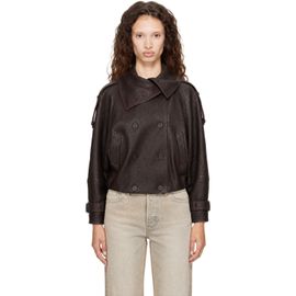 Acne Studios Acne Studios Brown Cropped Leather Jacket