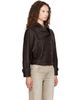 Acne Studios Acne Studios Brown Cropped Leather Jacket - 2