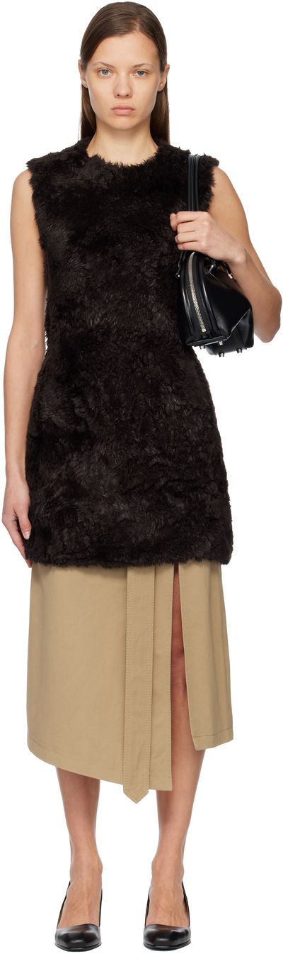 Acne Studios Acne Studios Brown Faux-Fur Minidress