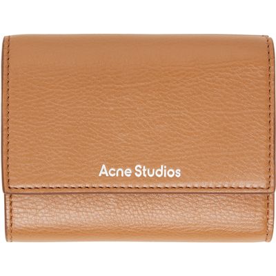 Acne Studios Acne Studios Brown Leather Trifold Wallet