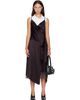 Acne Studios Acne Studios Brown Shiny Satin Slip Midi Dress - 1