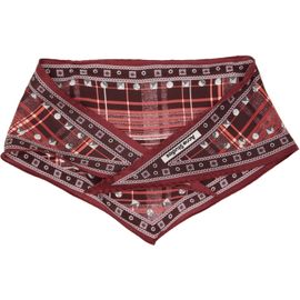 Acne Studios Acne Studios Burgundy Check Silk Scarf