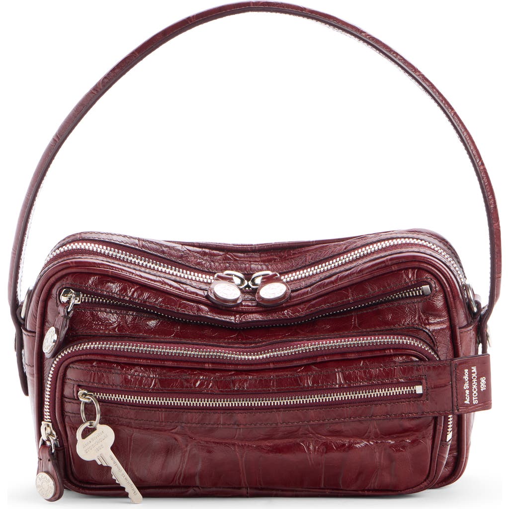 Acne Studios Acne Studios Camero Party Croc Embossed Leather Shoulder Bag