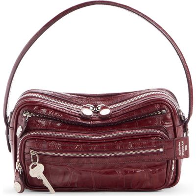 Acne Studios Acne Studios Camero Party Croc Embossed Leather Shoulder Bag