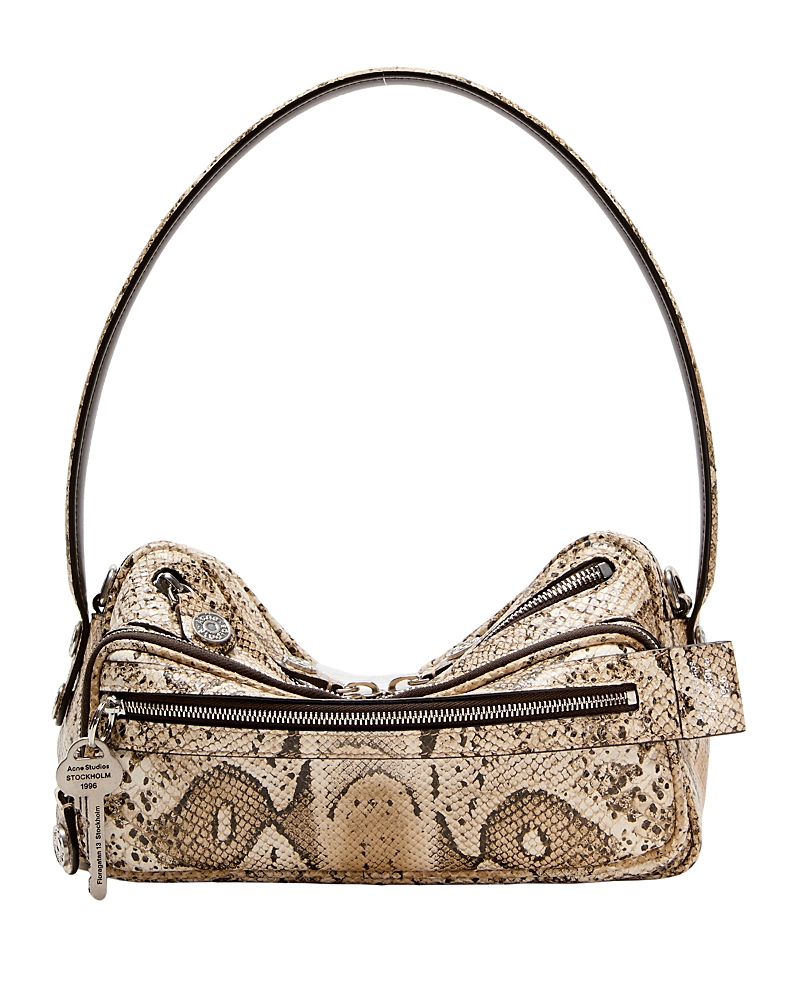 Acne Studios Acne Studios Camero Snake Embossed Leather Shoulder Bag