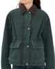 Acne Studios Acne Studios Canvas Jacket with Leather Collar Dark Green - 1