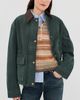 Acne Studios Acne Studios Canvas Jacket with Leather Collar Dark Green - 2