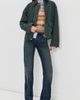 Acne Studios Acne Studios Canvas Jacket with Leather Collar Dark Green - 5