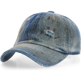 Acne Studios Acne Studios Carliy Trafalgar Ripped Denim Baseball Cap