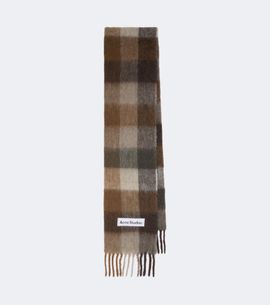 Acne Studios Acne Studios Checked fringed alpaca and wool-blend scarf