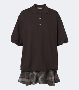 Acne Studios Acne Studios Checked layered cotton-blend polo dress