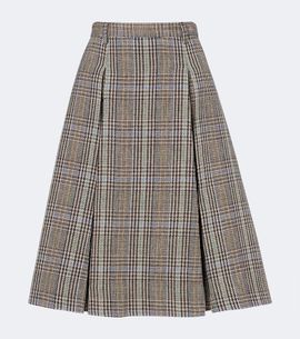 Acne Studios Acne Studios Checked pleated wool midi skirt