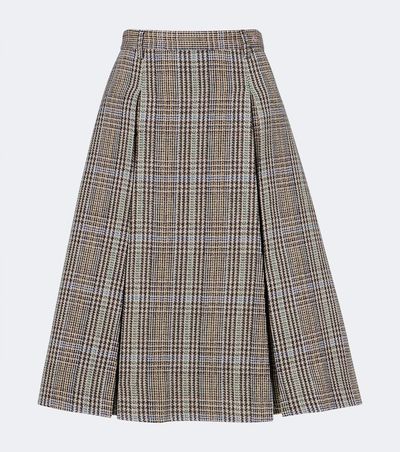 Acne Studios Acne Studios Checked pleated wool midi skirt