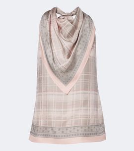 Acne Studios Acne Studios Checked scarf-detail silk top