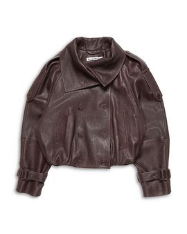 Acne Studios Acne Studios Cropped Leather Trench Coat