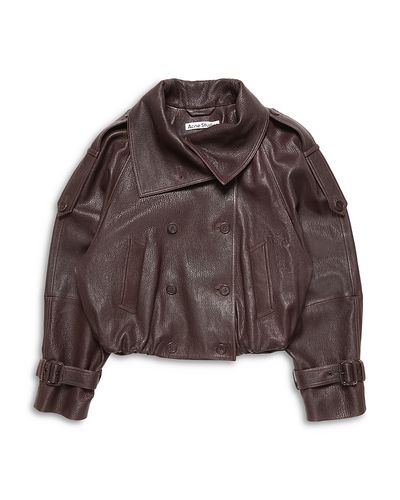 Acne Studios Acne Studios Cropped Leather Trench Coat