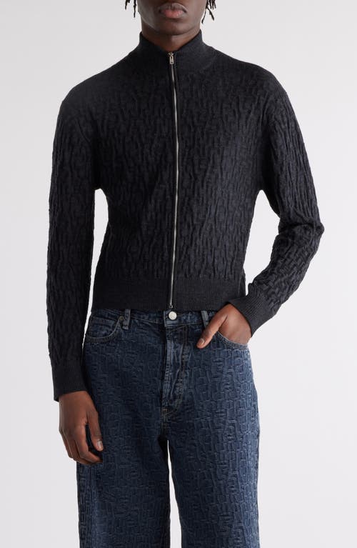Acne Studios Acne Studios Debossed Zip-Up Wool Cardigan