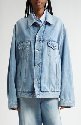 Acne Studios Acne Studios Distressed Relaxed Fit Denim Jacket