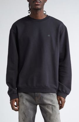 Acne Studios Acne Studios Embroidered Face Patch Fleece Sweatshirt