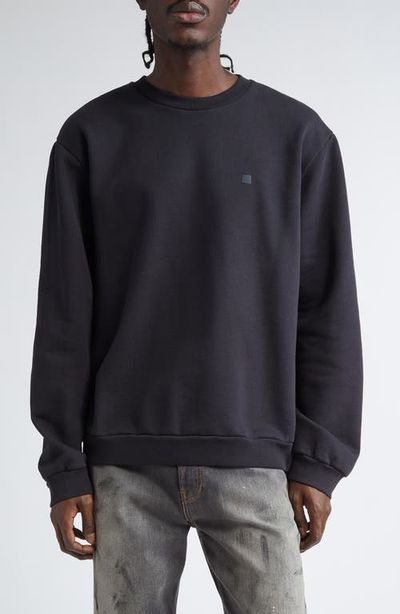 Acne Studios Acne Studios Embroidered Face Patch Fleece Sweatshirt