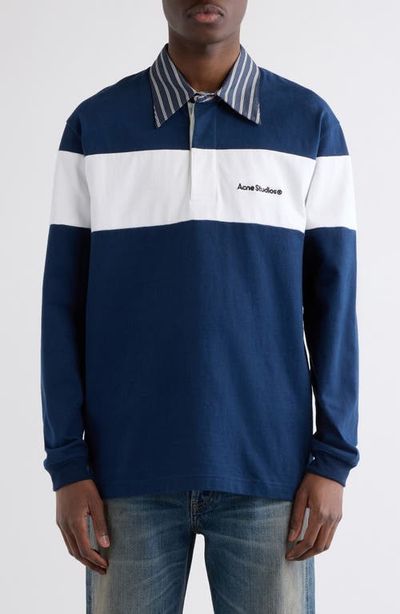 Acne Studios Acne Studios Erbero Organic Cotton Long Sleeve Rugby Polo