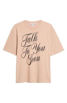Acne Studios Acne Studios Exford U Talk To You Soon Cotton & Hemp Graphic T-Shirt
