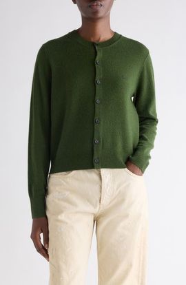 Acne Studios Acne Studios Face Patch Wool & Yak Hair Cardigan
