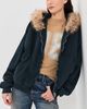 Acne Studios Acne Studios Faux Shearling Hooded Jacket Dark Navy - 2