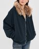 Acne Studios Acne Studios Faux Shearling Hooded Jacket Dark Navy - 3