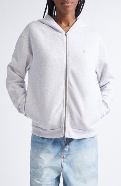 Acne Studios Acne Studios Fupiter Face Patch Mélange Fleece Zip Hoodie