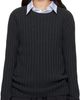 Acne Studios Acne Studios Gray Ribbed Crewneck Knit Sweater - 1