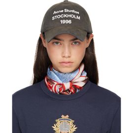 Acne Studios Acne Studios Gray Washed Logo Baseball Cap