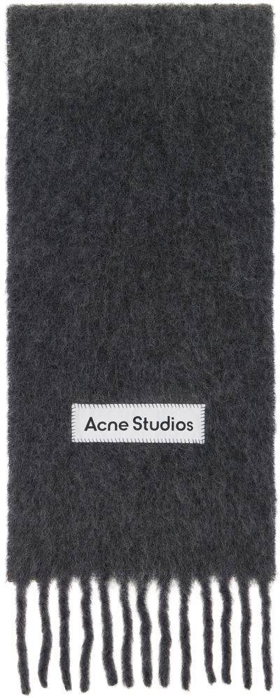 Acne Studios Acne Studios Gray Wool Fringe Scarf